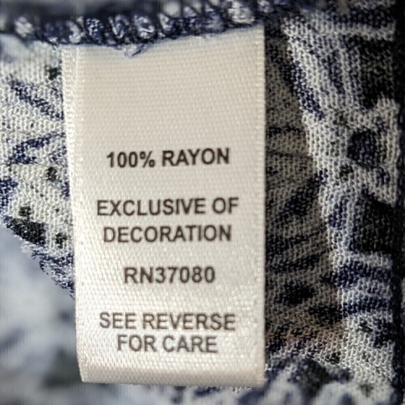 Cato Tunic Womens Medium Blue Geometric‎ Print 3/4 Sleeve - Picture 12 of 12